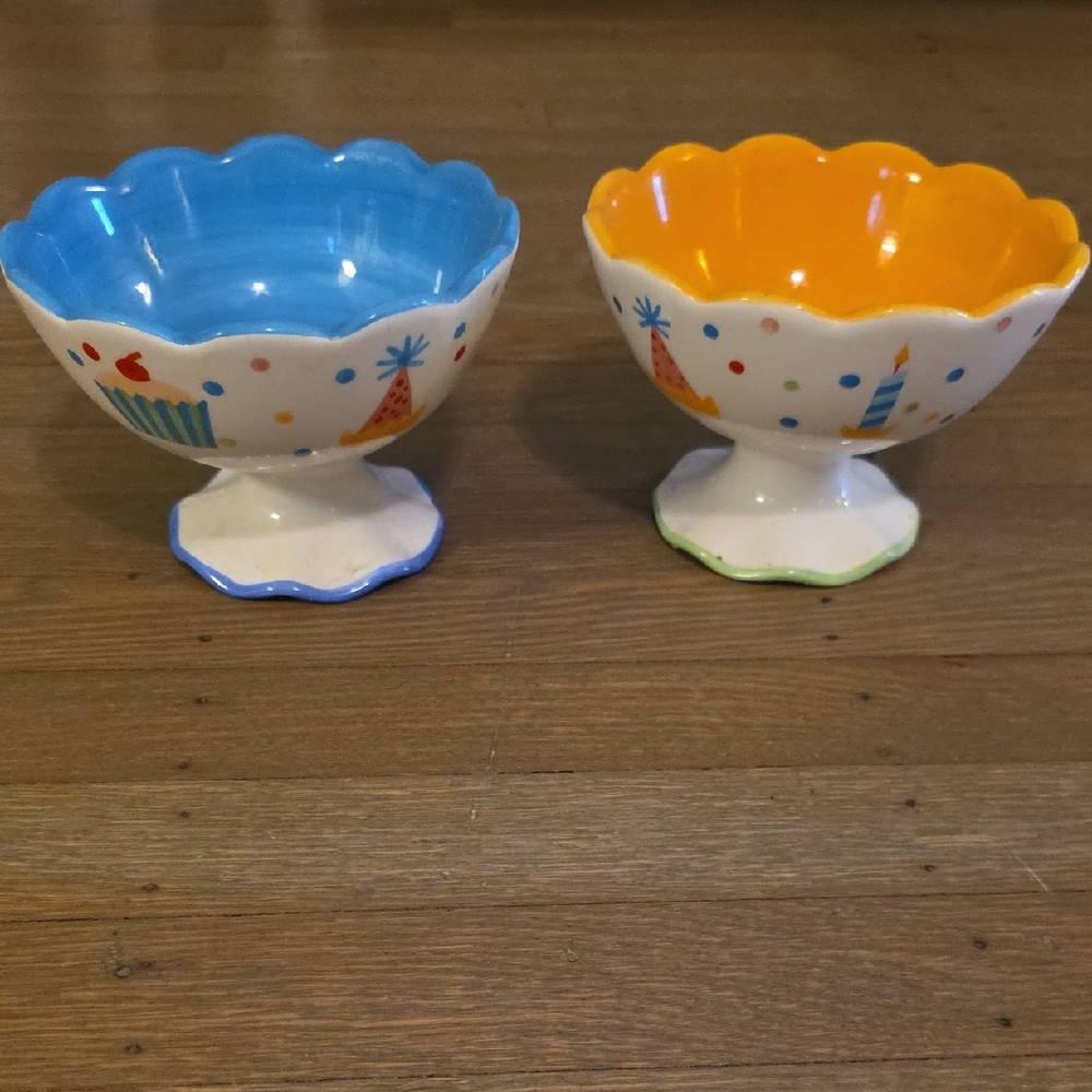 Ice Cream Birthday Bowls- Set Of 2:Boston Warehouse. Vintage